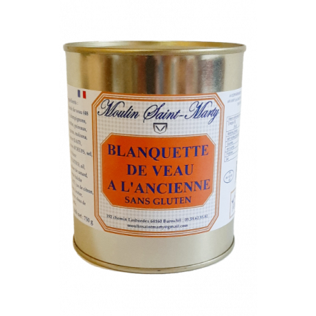 BLANQUETTE DE VEAU A L'ANCIENNE 750 G (produit sans gluten)